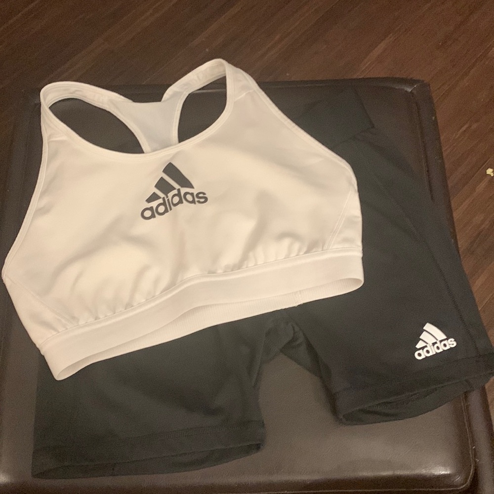 Adidas Sports Bra Sz L and Shorts Sz M sold as set